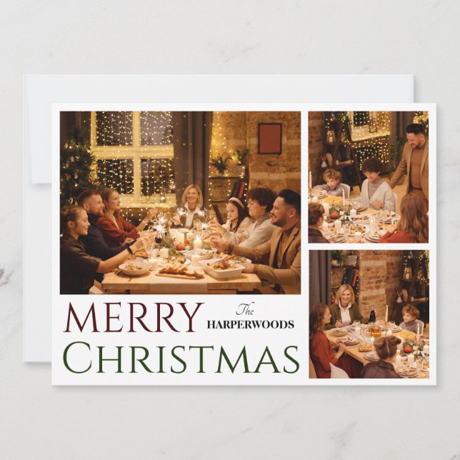 Photo Collage (fotokollage) för julrenskript Julkort (Framsida)