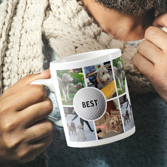 Photo Collage Golf Boll Best Pappa någonsin Kaffemugg (Skapare uppladdad)