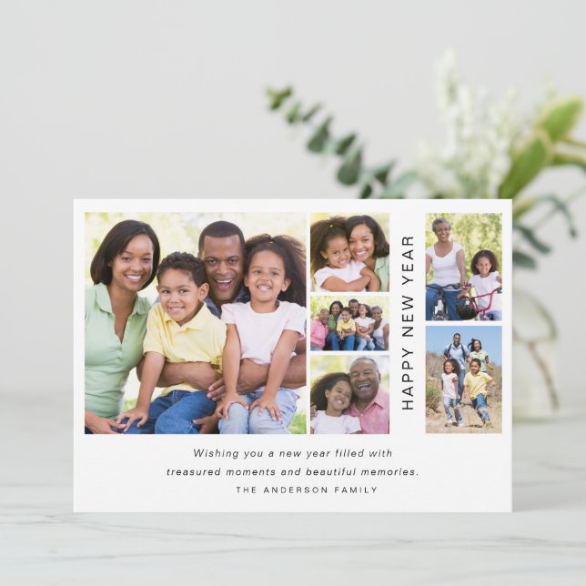 Photo Collage Gott nytt år Julkort (Stående Fram)