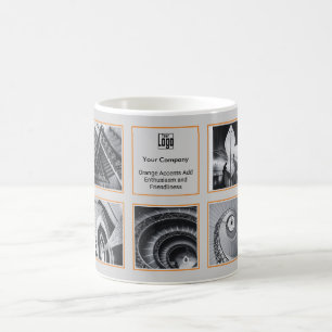 Photo Collage Grått Orange Small Business Kaffemugg
