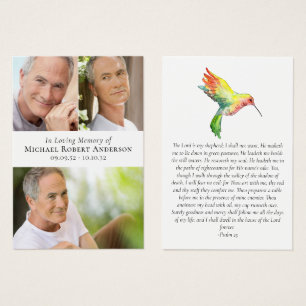 Photo Collage Hummingbird Prayer-kort Visitkort