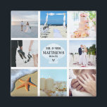 Photo Collage Magnet Wedding Favor Seashell<br><div class="desc">Hitta koordinerande produkter i vår "Seaside Beach Blue"-samling!</div>