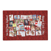 Photo Collage Memories Årsdag Red Glitter