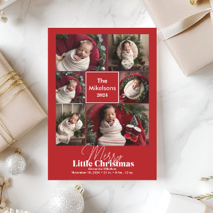 Photo Collage Merry Little jul Julkort