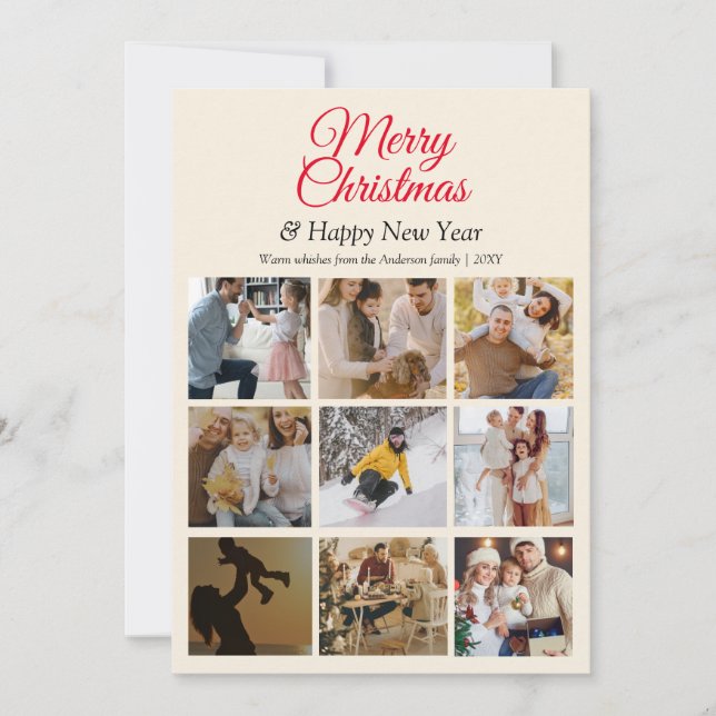 Photo Collage Minimal Simple Modern Jul Kort (Framsida)