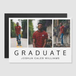 Photo Collage minimalist Guy Studenten Magnetisk Inbjudningskort