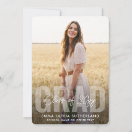 Photo Collage Modern Overlay Class Year Graduation Meddelande