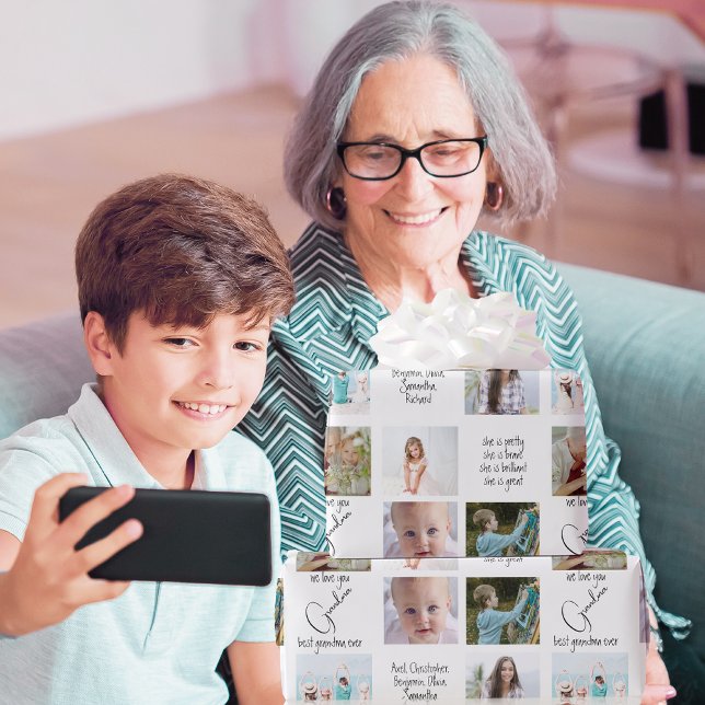 Photo Collage Modern Vi Kärlek You Best Grandma nå Presentpapper (Skapare uppladdad)
