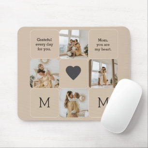 Photo Collage Mousepad med Anpassningsbar Message Musmatta