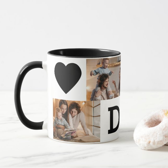 Photo Collage Mugg - 8Foton | Perfekt Fars dag (Med munk)