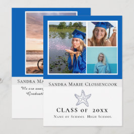 Photo Collage Nautical Blue Starfish student Meddelande