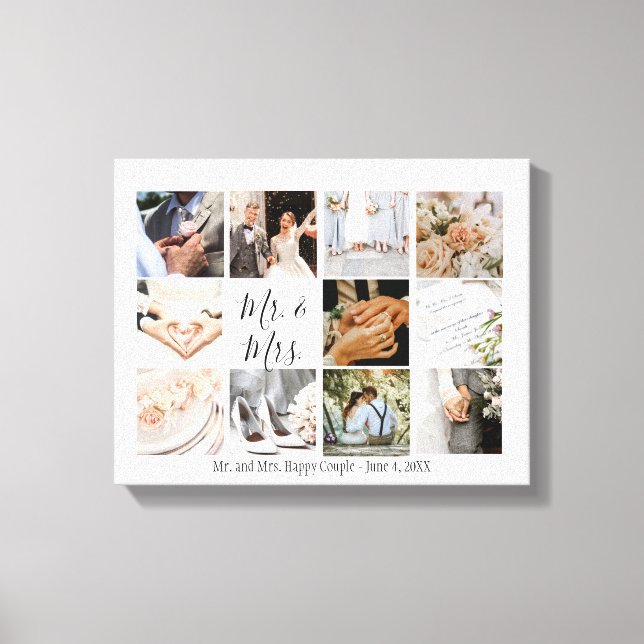 Photo Collage Newlyweds Skapar din egen moderna Canvastryck (Framsida)