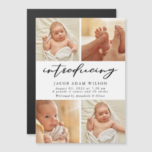 Photo Collage Nyfödd bebis Birth Notice