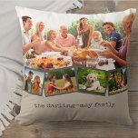 Photo Collage och ZigZag Photo Strip Mushroom Gråt Kudde<br><div class="desc">Anpassa den här dekorativ kudde i lycklig med dina favoritfoton i familjen. Mallen är konfigurerad så att du kan lägga till upp till 5 foton och din familj namn (eller anpassningsbar text). Huvudfotot används som bakgrund och de återstående fyra fotona läggs ut i en zigzag-fotoremsa längs grund. Utformningen har en...</div>