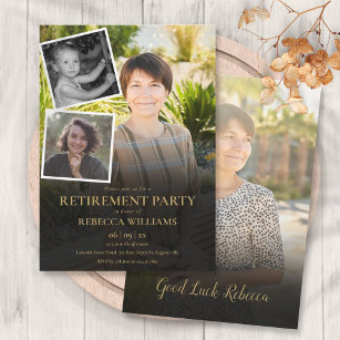 Photo Collage Pension Party Inbjudningar