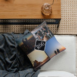 Photo Collage Personlig 4 Photo Monogram Kudde<br><div class="desc">Photo Collage Personlig 4 Photo monogrammed Pillow från Ricaso</div>