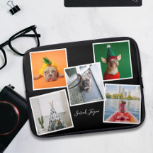 Photo Collage Personlig Black Laptop sleeve