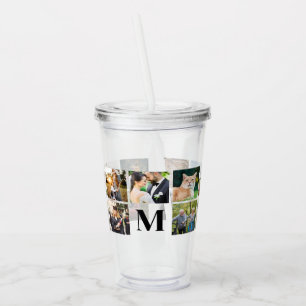 Photo Collage Personlig Monogram Take Away Mugg