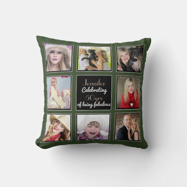 Photo Collage Pillow - Square Photos - Instagram Kudde (Framsida)