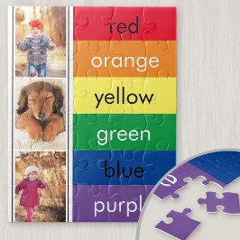 Photo Collage Rainbow Färg Personlig Pussel