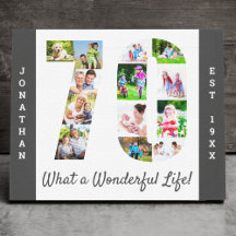 Photo Collage set in Number 70 Grått White Anpassn