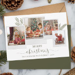 Photo Collage-skript för julfamiljen Modern Julkort<br><div class="desc">Med en 4-fotokollage och en modern God jul-skripttypografi kan du enkelt byta till att lägga till din familj namn och foton. En elegant som ska skickas till vänner och familj den här Julhelgen.</div>
