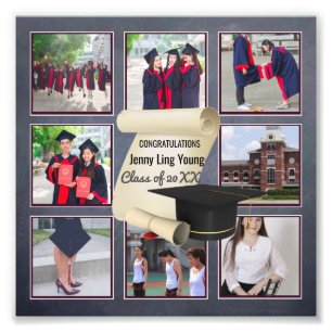 Photo Collage Studenten WALL ART - minnesstund Fototryck