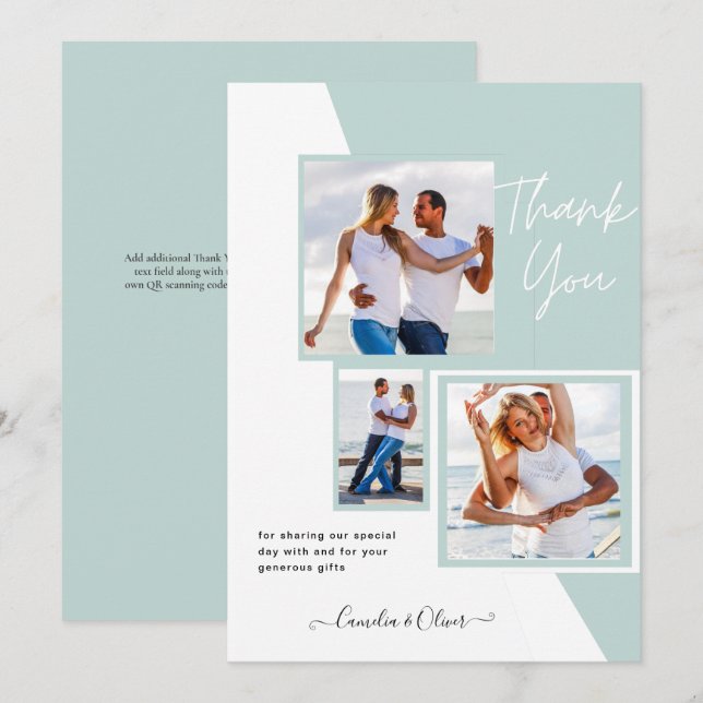 Photo Collage TACK/Bröllop/Baby/Student/ANY Inbjudningar (Fram/baksida)