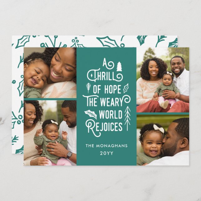 Photo Collage Thrill of Hope Photo- Julkalk Julkort (Fram/baksida)