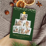 Photo Collage Träd Grönt String ljus jul Julkort<br><div class="desc">Photo Collage Träd Grönt String ljus julkort Helgdag Card.</div>