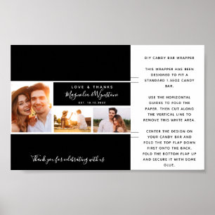 Photo Collage Wedding Favor Candy Pub Wrapper Poster