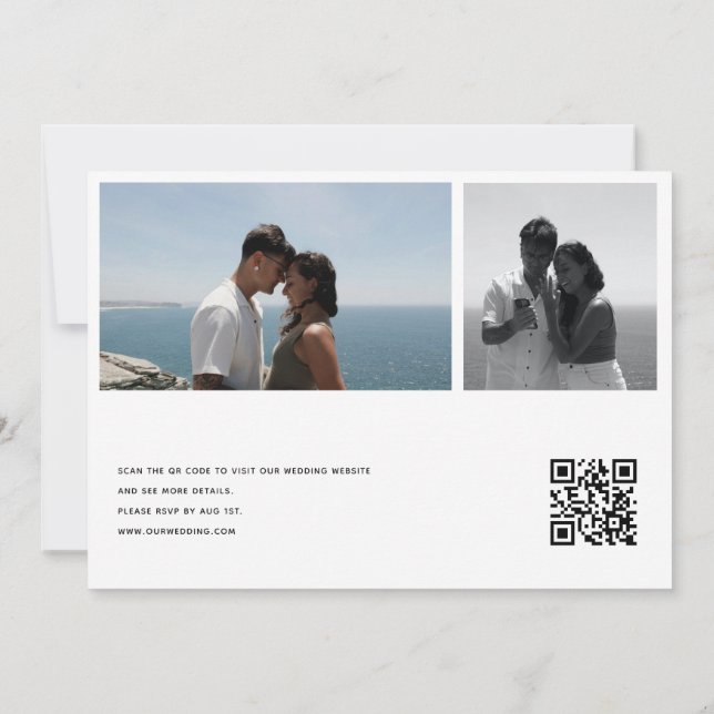Photo Collage Wedding | Qr Code Invitations Inbjudningar (Baksida)