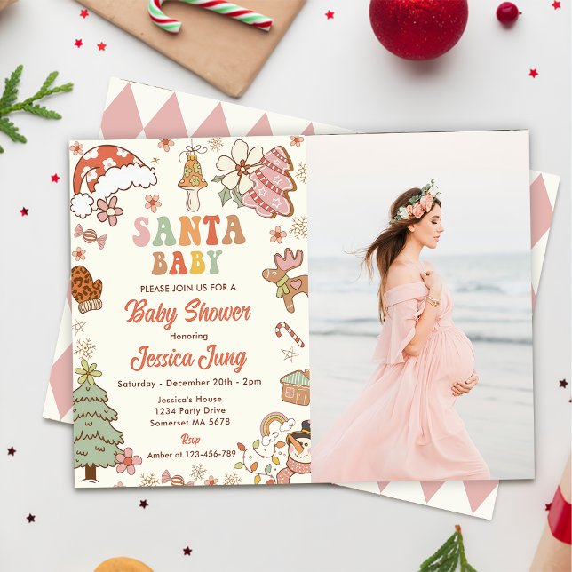 Photo Cookie Santa Baby Baby Shower Photo Inbjudningar (Skapare uppladdad)