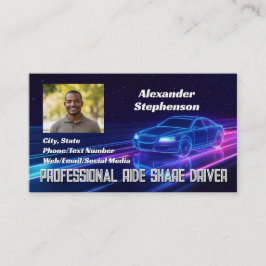 Photo Coola Car Driving Lyft Uber Driver Rideshare Visitkort