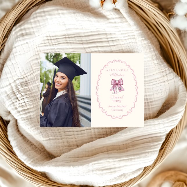 Photo Coquette Rosa Bow Nursing School Student Meddelande (Skapare uppladdad)