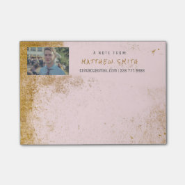 Photo Corporate Guld Rosa Post-it Block