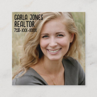 PHOTO CUSTOM MODERN BUSINESS CARDS FYRKANTIGT VISITKORT