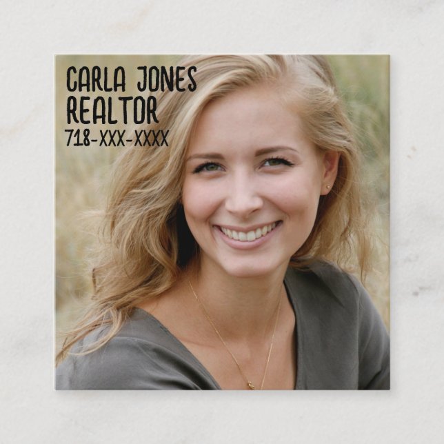 PHOTO CUSTOM MODERN BUSINESS CARDS FYRKANTIGT VISITKORT (Framsida)