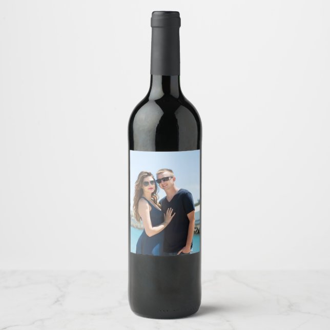 PHOTO CUSTOM WINE LABEL VINFLASKA ETIKETT (Framsida)
