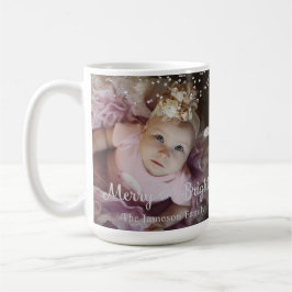 Photo Customized Christmas Silver Dots Frame Kaffemugg