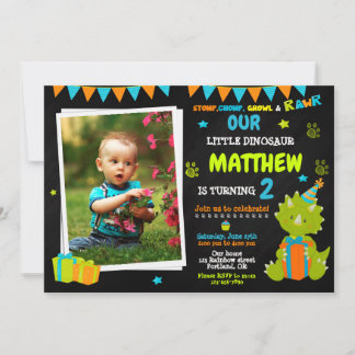 Photo Dinosaur birthday invitation - Dino party Inbjudningar