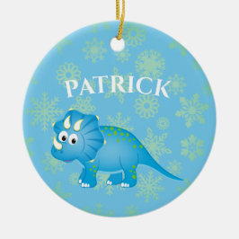 Photo Dinosaur Cute Blue Kids Julgransprydnad Keramik