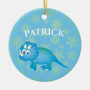 Photo Dinosaur Cute Blue Kids Julgransprydnad Keramik