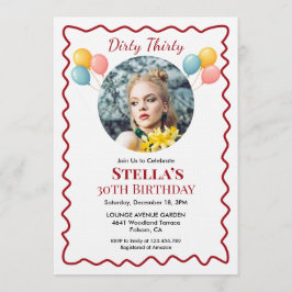Photo Dirty Thirty 30th Birthday Invitation Inbjudningar
