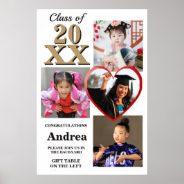 Photo Display Through The Years Graduation Party Poster