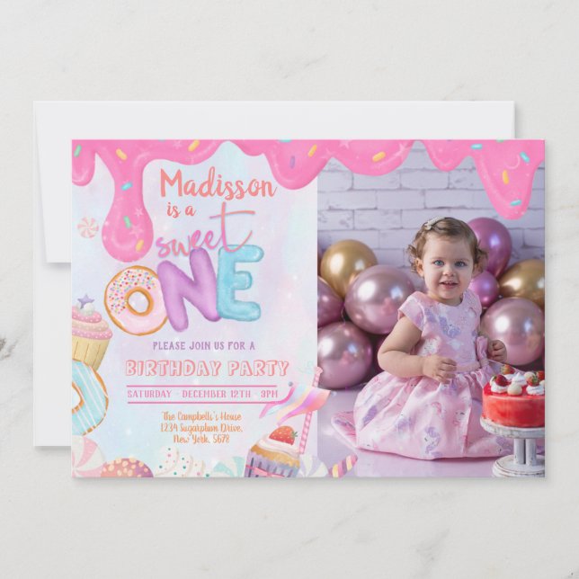 Photo Donut Sweet One-inbjudan Inbjudningar (Framsida)