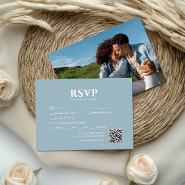 Photo Dust Blue QR Code Wedding OSA Kort