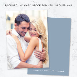 Photo Dusty Blue-bakgrund för Vellum Overlay Inbjudningar