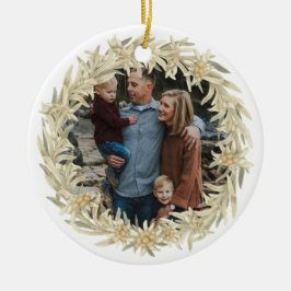 Photo Edelweiss Alpine Blommigt WAN Julgransprydnad Keramik