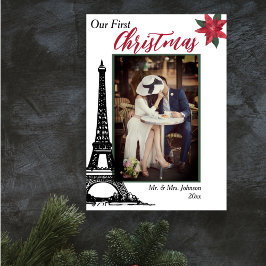 Photo Eiffel Torn Paris-parets första jul Helgkort